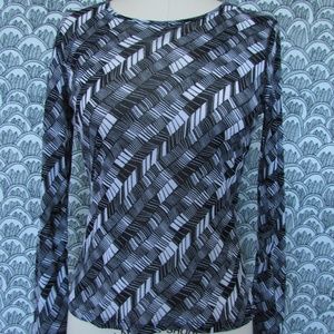 KENNETH COLE Geometric Print Mesh Top